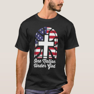 Patriotic Christian Usa Map Us Flag One Nation Und T-Shirt