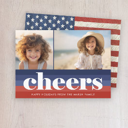 Patriotic Christmas 2 photo American Flag Holiday Card