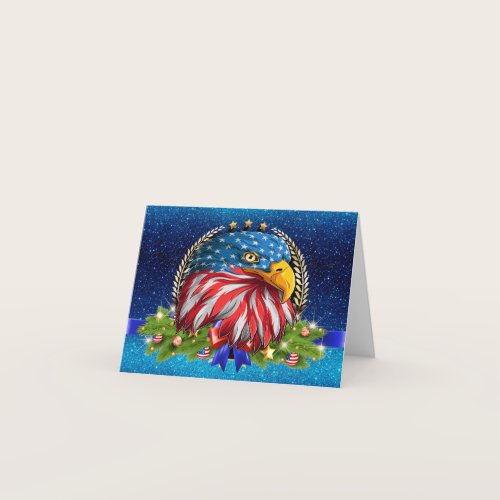 Patriotic Christmas American Eagle Note Card