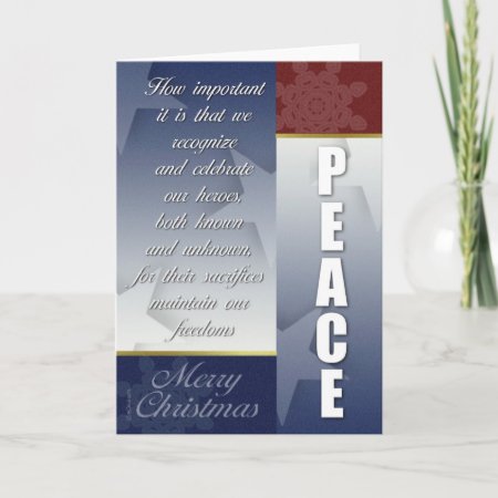 Patriotic Christmas Card With Snowflakes