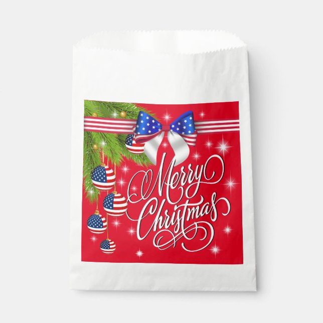 Patriotic Christmas  Favor Bag (Front)