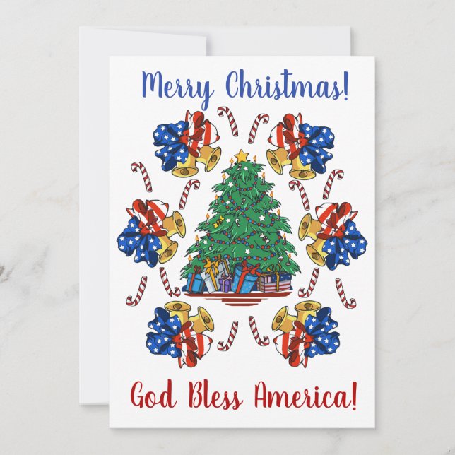 Patriotic Christmas Holiday Card (Front)