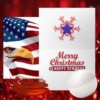 Patriotic Christmas Holiday Card by PoeticPastries at Zazzle