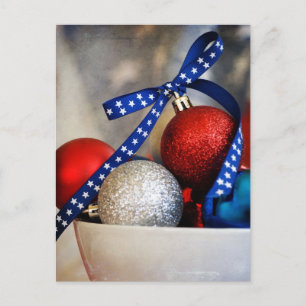 Patriotic Christmas Holiday Postcard