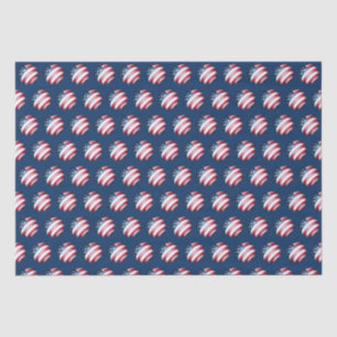 Patriotic Christmas Holiday USA Flag Pattern Art Tissue Paper