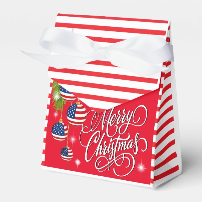 Patriotic Christmas - See Back  Favor Boxes (Front Side)