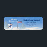 Patriotic Christmas Snowman - Return Label<br><div class="desc">Patriotic Christmas Snowman collection has a sense of humor yet honors our military servicemen and women during the holiday season</div>