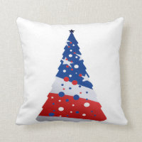 Patriotic Christmas throw pillow. Throw Pillow