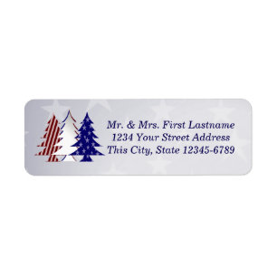 Patriotic Christmas Trees Label