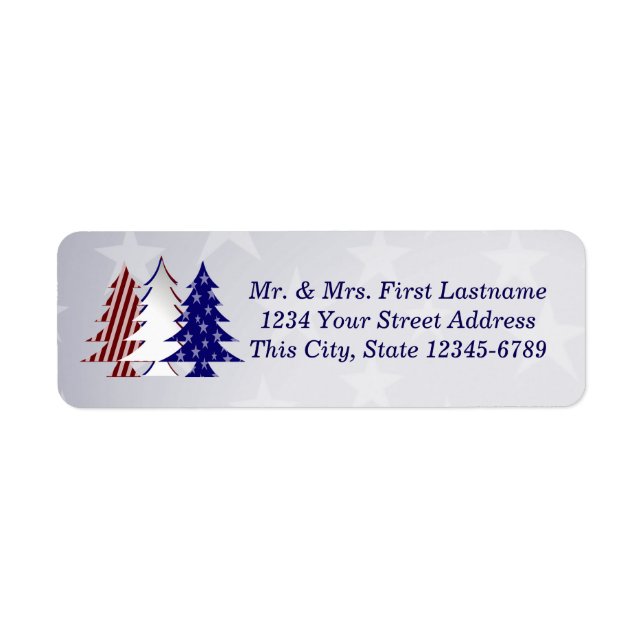 Patriotic Christmas Trees Label (Front)