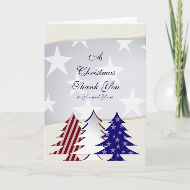 Patriotic Christmas Trees, Military Thank You (Front)