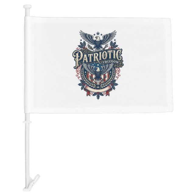 Patriotic Christmas Vector Graphic Tee (2) Car Flag (Front)