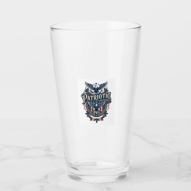 Patriotic Christmas Vector Graphic Tee (2) Glass (Front)