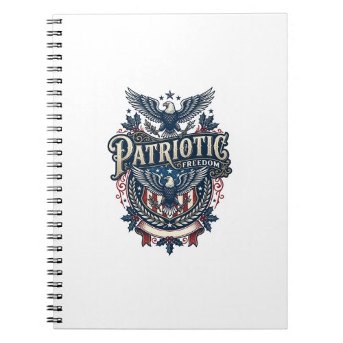 Patriotic Christmas Vector Graphic Tee (2) Notebook