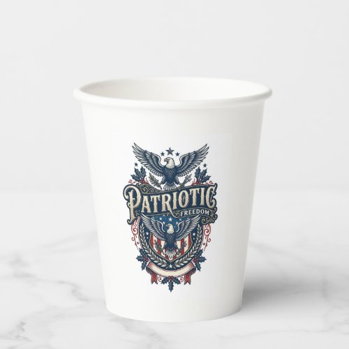 Patriotic Christmas Vector Graphic Tee (2) Paper Cups
