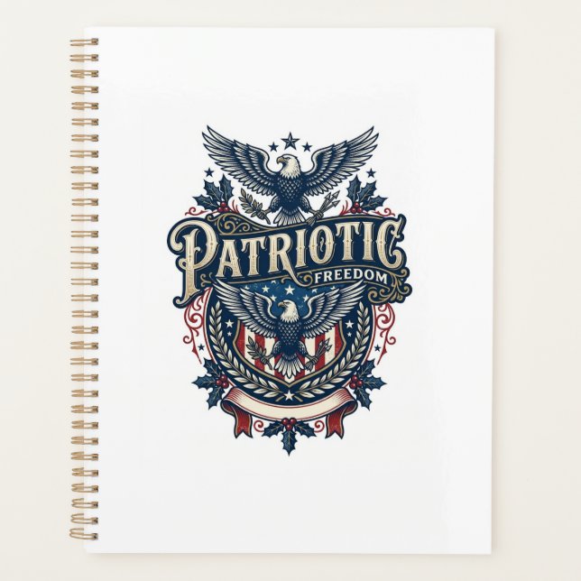 Patriotic Christmas Vector Graphic Tee (2) Planner (Front)