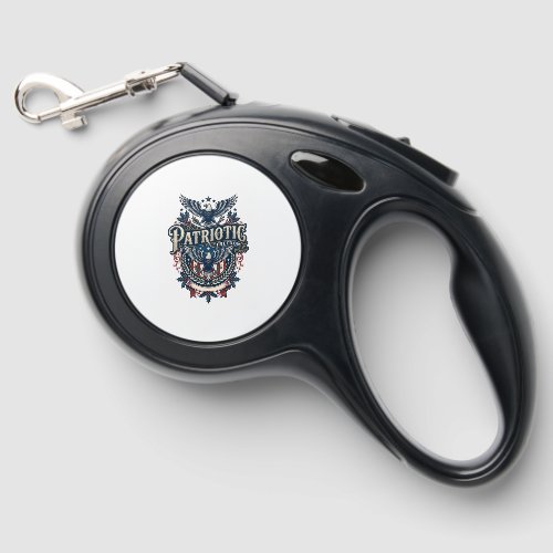 Patriotic Christmas Vector Graphic Tee (2) Retractable Pet Leash