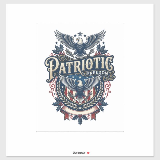 Patriotic Christmas Vector Graphic Tee (2) Sticker (Sheet)