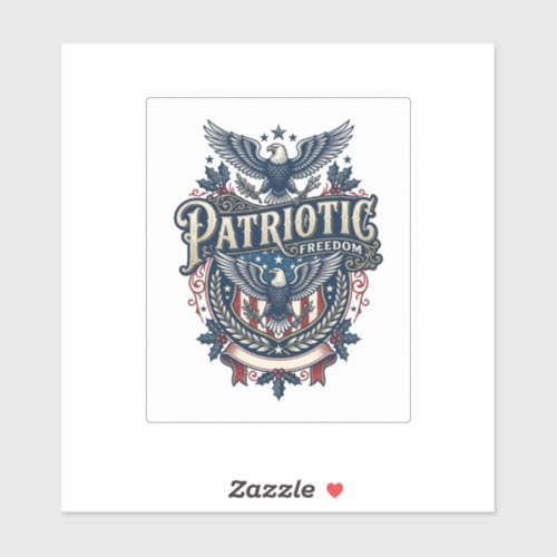 Patriotic Christmas Vector Graphic Tee (2) Sticker