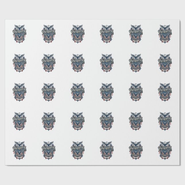 Patriotic Christmas Vector Graphic Tee (2) Wrapping Paper (Flat)