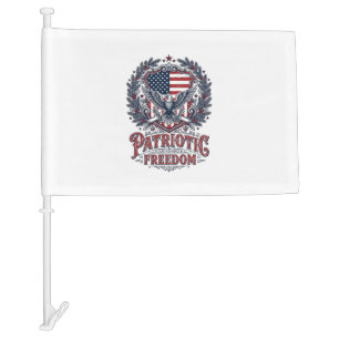 Patriotic Christmas Vector Graphic Tee Car Flag