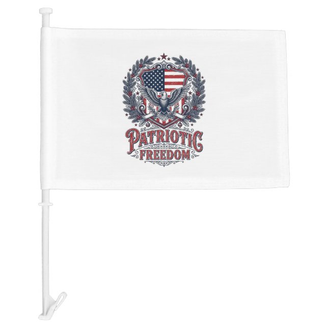 Patriotic Christmas Vector Graphic Tee Car Flag (Front)