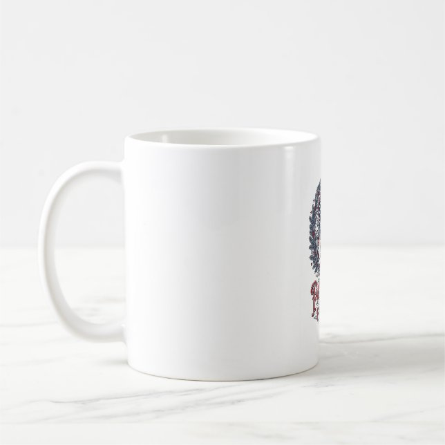 Patriotic Christmas Vector Graphic Tee Coffee Mug (Left)