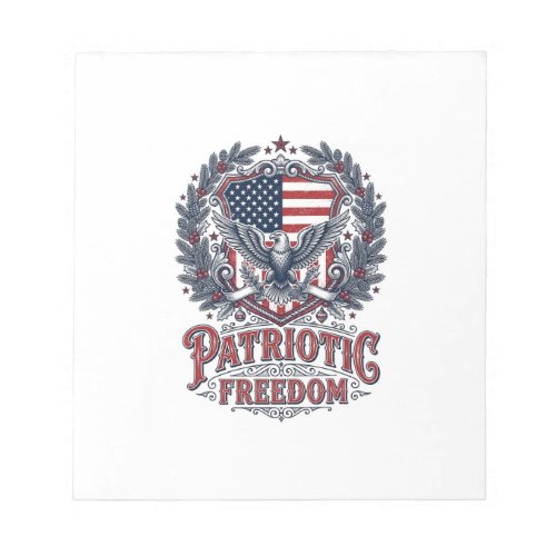 Patriotic Christmas Vector Graphic Tee Notepad