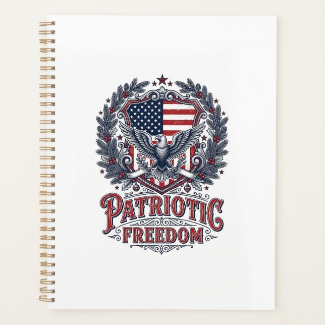 Patriotic Christmas Vector Graphic Tee Planner (Front)