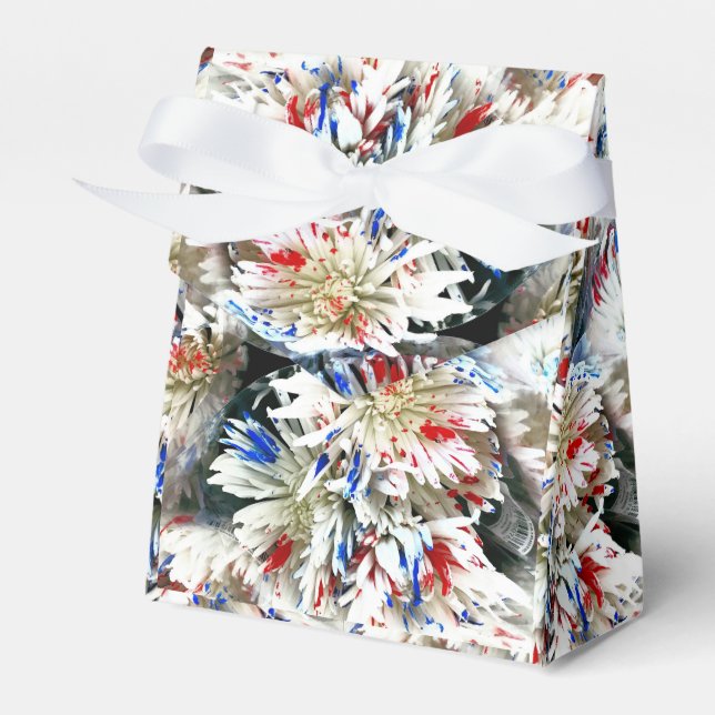 Patriotic Chrysanthemums Favor Boxes (Front Side)