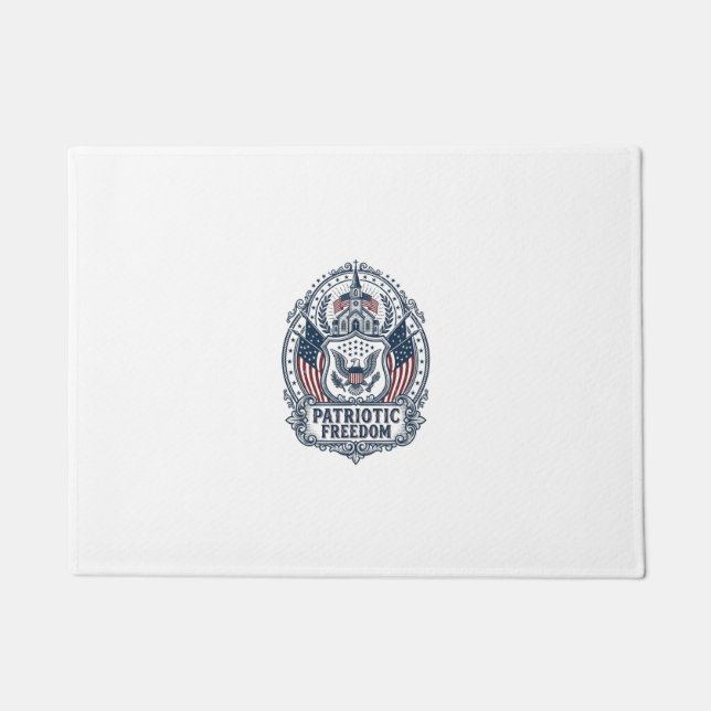 Patriotic Church Camp Vector Graphic Tee Doormat (Front)