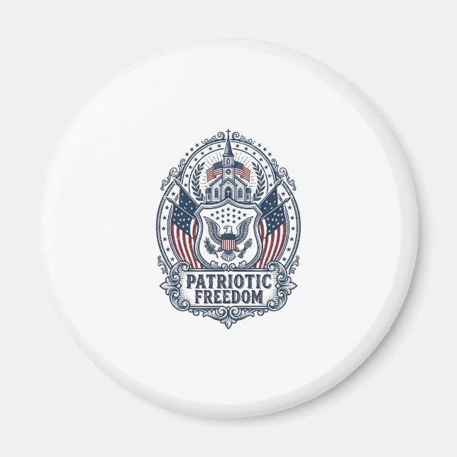 Patriotic Church Camp Vector Graphic Tee Magnet (Front)