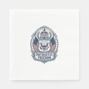 Patriotic Church Camp Vector Graphic Tee Napkins