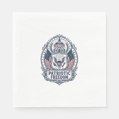 Patriotic Church Camp Vector Graphic Tee Napkins