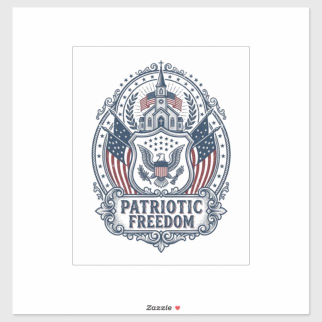 Patriotic Church Camp Vector Graphic Tee Sticker (Sheet)