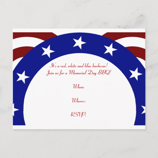 Patriotic Circle of Stars Memorial Day Postcard (Front)