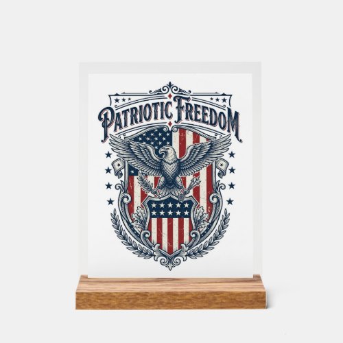 Patriotic City Pride Series Vector Graphic Tee Acrylic Sign