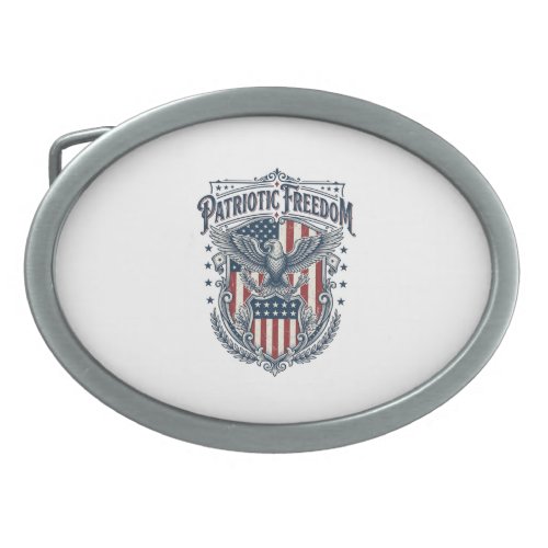 Patriotic City Pride Series Vector Graphic Tee Belt Buckle