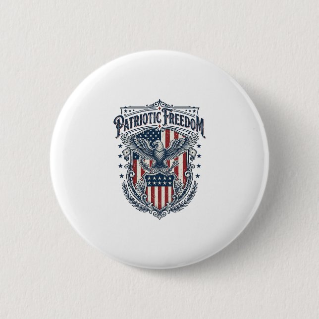 Patriotic City Pride Series Vector Graphic Tee Button (Front)