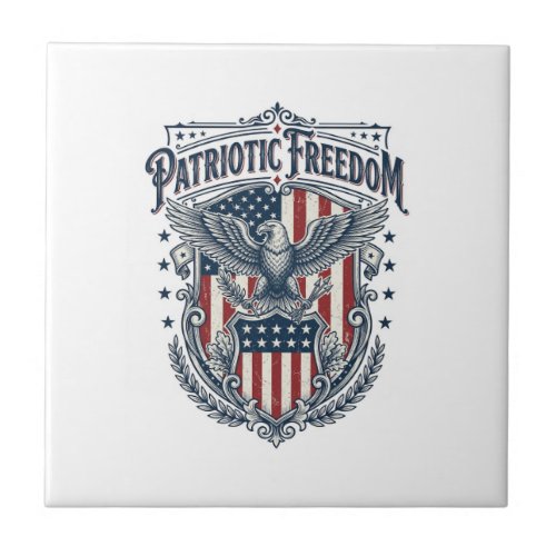 Patriotic City Pride Series Vector Graphic Tee Ceramic Tile