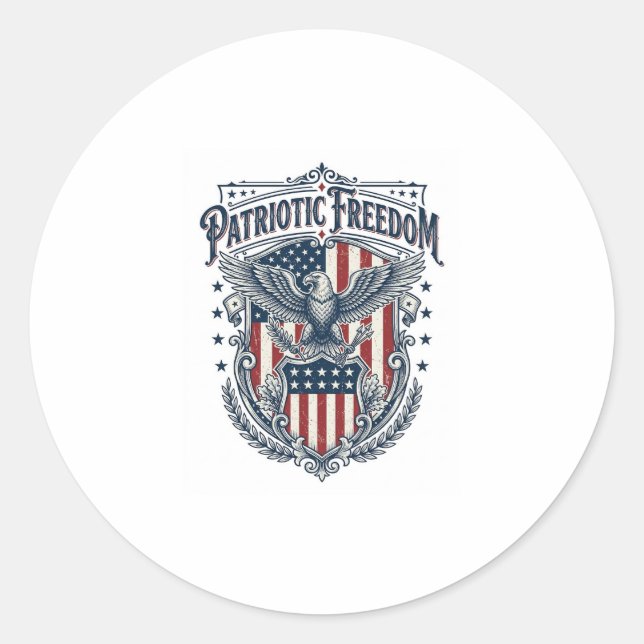 Patriotic City Pride Series Vector Graphic Tee Classic Round Sticker (Front)
