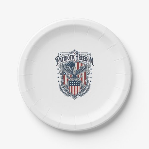 Patriotic City Pride Series Vector Graphic Tee Paper Plates