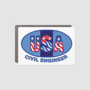 Patriotic Civil Engineer Car Magnet