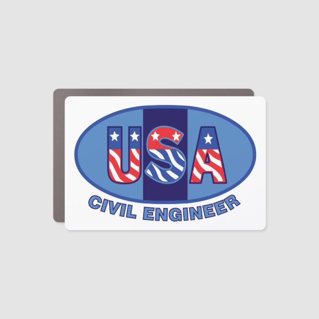 Patriotic Civil Engineer Car Magnet (Front)