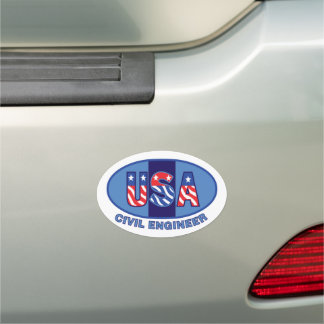 Patriotic Civil Engineer Car Magnet