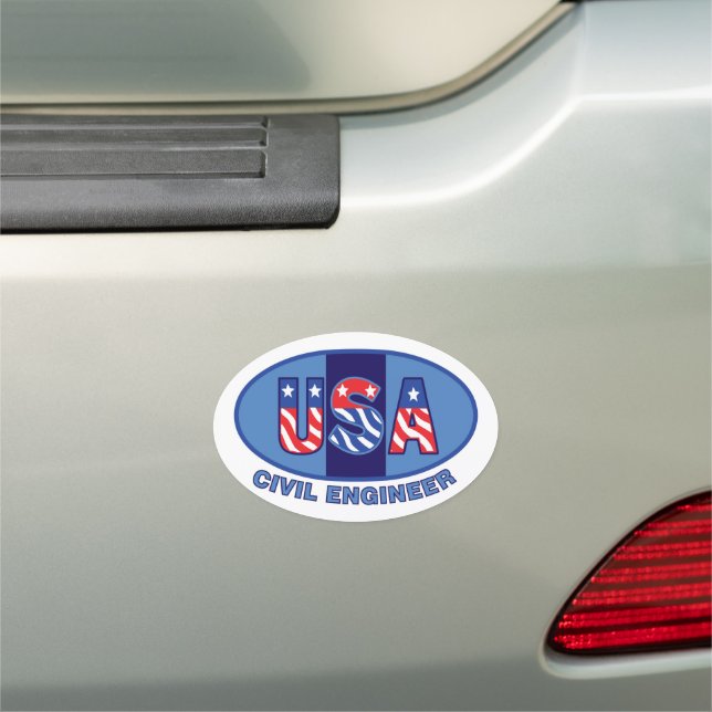 Patriotic Civil Engineer Car Magnet (In Situ)