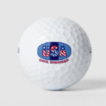 Patriotic Civil Engineer Golf Balls