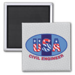 Patriotic Civil Engineer Magnet