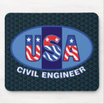 Patriotic Civil Engineer Mouse Pad