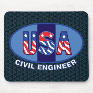 Patriotic Civil Engineer Mouse Pad